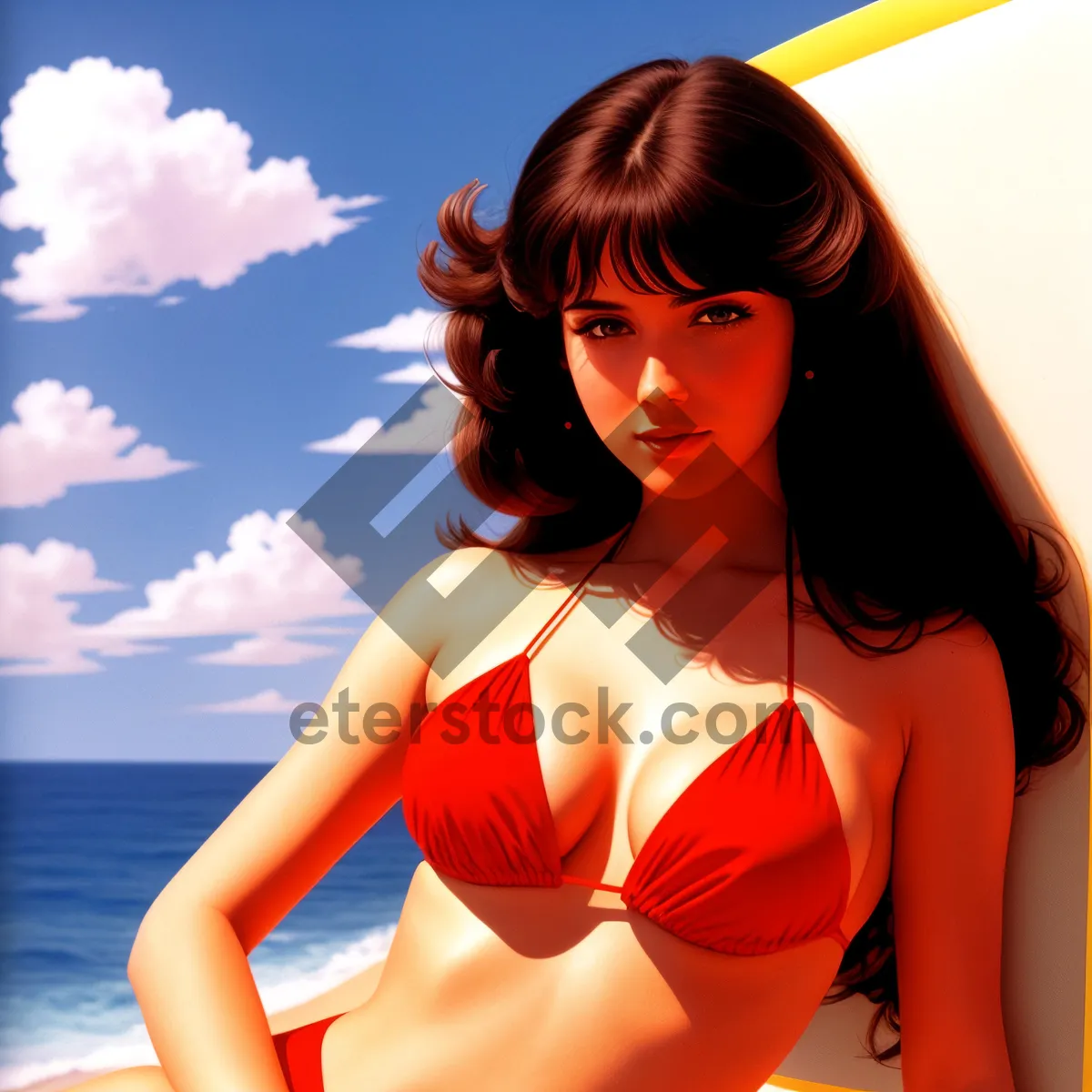 Picture of Sexy Beachwear Bikini Model Posing in Studio