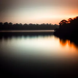 Serene Sunset over Tranquil Lake