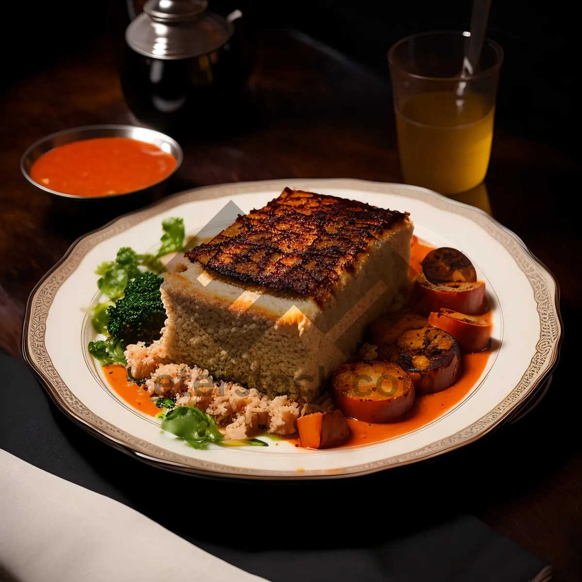 Picture of Delicious Vegetable Salad with Grilled Steak and Potatoes