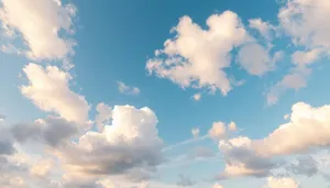 Vibrant Summer Sky with Fluffy Clouds