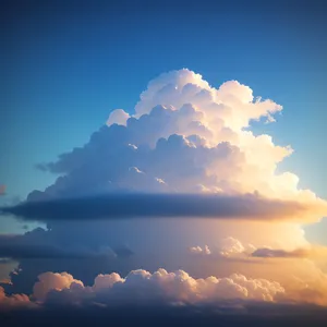 Fluffy Spring Clouds Embrace Sunny Skies