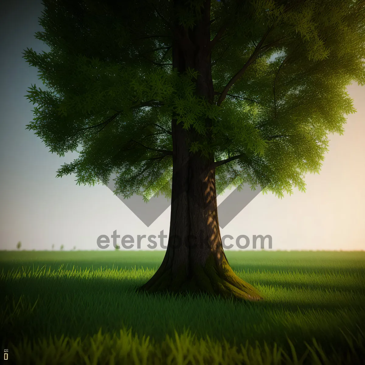 Picture of Tranquil Oak in Summer Landscape