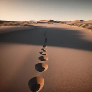 Golden Horizon: Sunlit Dunes of a Desert Landscape