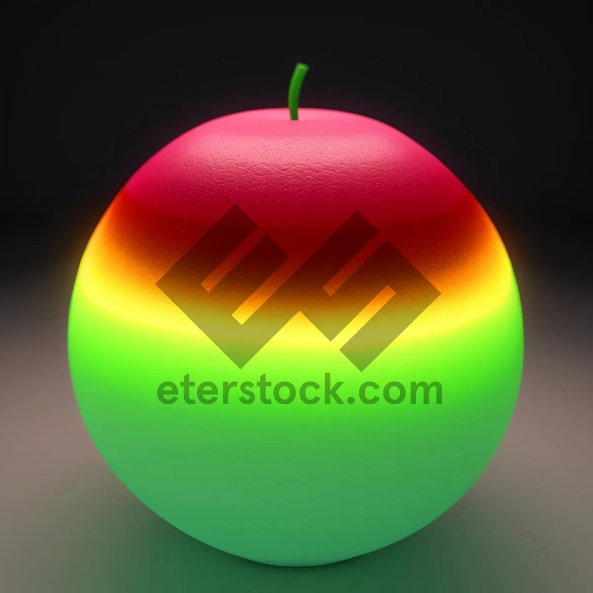 Picture of Flame-Fruit: A Shiny Apple Illuminated by Candlelight