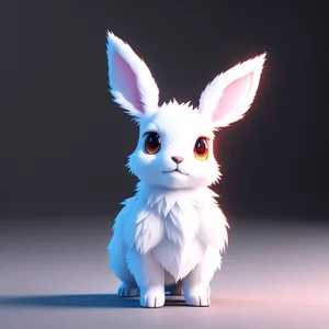 In a studio portrait, a fluffy bunny with irresistibly cute ears steals the spotlight, capturing hearts effortlessly
