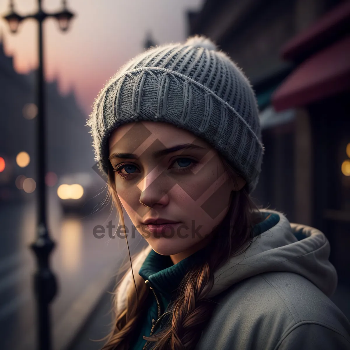 Picture of Smiling Person in Fashionable Hat, Radiating Happiness