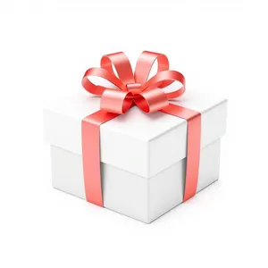 Festive Gift Box with Silk Bow and Ribbon