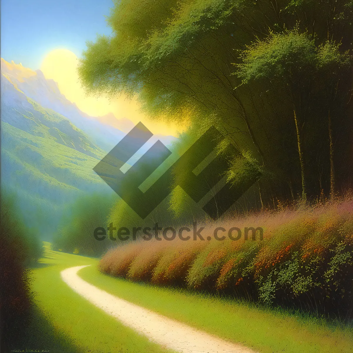 Picture of Sunset Drive through Scenic Countryside