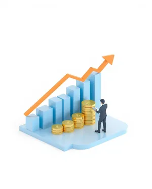 Financial Growth Chart Icon for Business Success