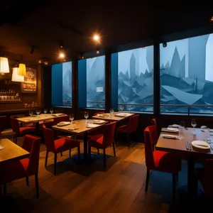 Luxury Dining Room with Modern Furniture and Wood Floors