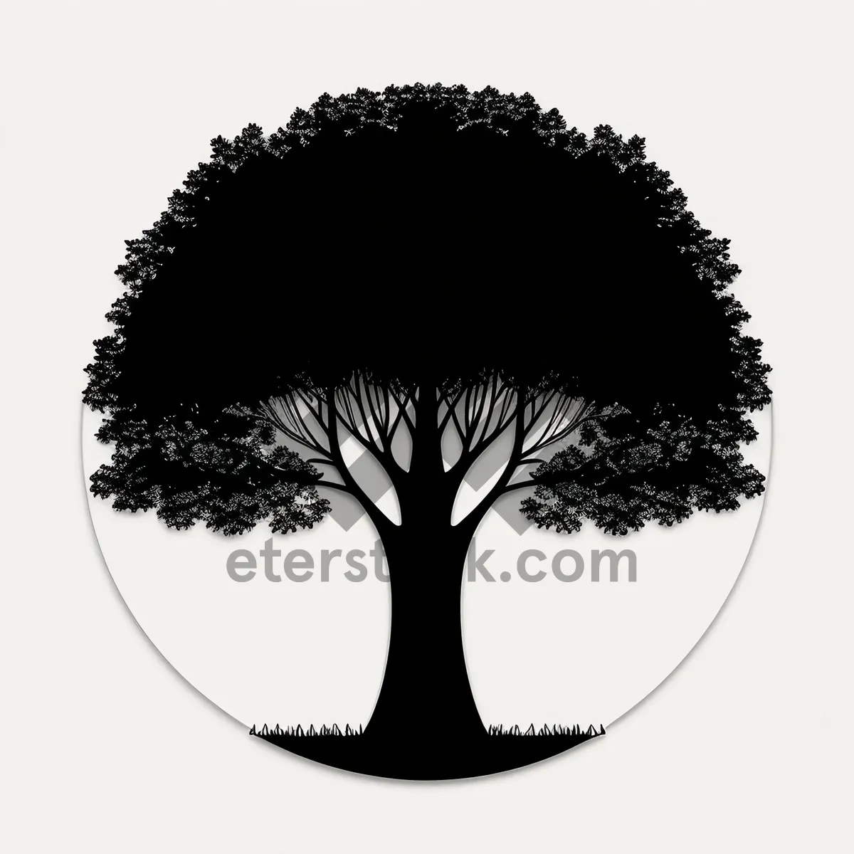 Picture of Floral Tree Silhouette: Graceful Nature Inspired Stencil Art