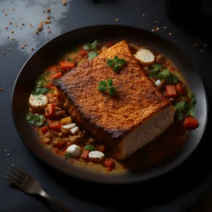 Gourmet Lentil Vegetable Soup with Beef & Spices.