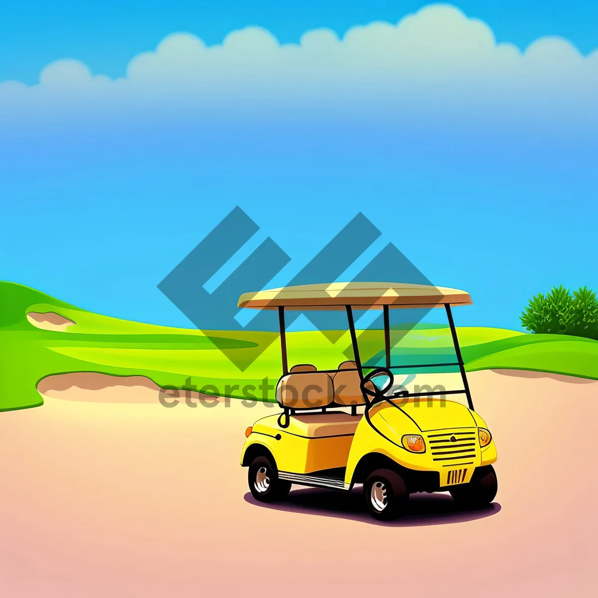 Picture of Golfer in Car: Cartoon Design Contestant