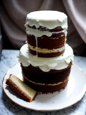 Delicious Breakfast Cake with Fresh Fruit and Cream