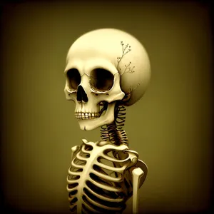 Sinister Skull Illuminated by Eerie Sconce
