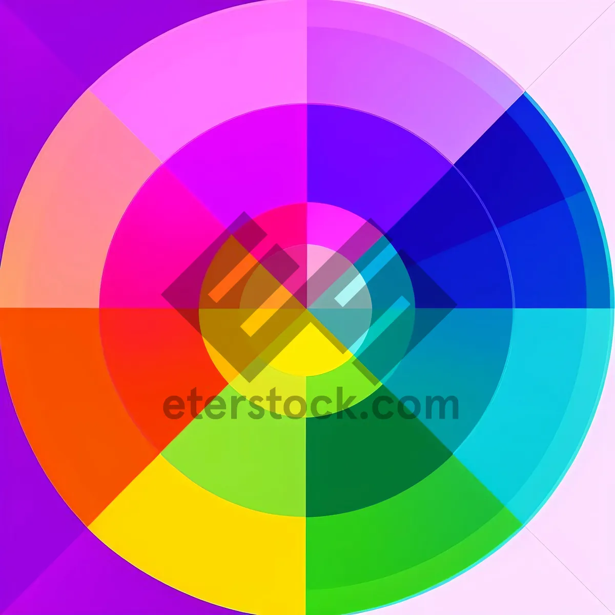Picture of Modern Geometric Rainbow Artwork with Colorful Gradient