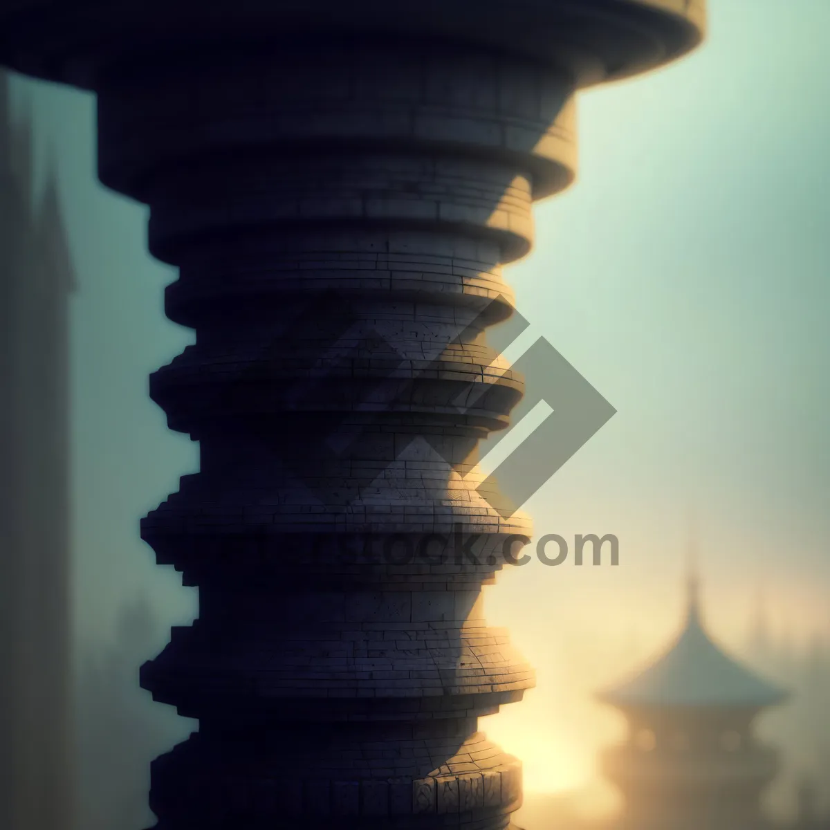 Picture of Stacked Column Lamp with Coin Baluster - Energy Efficient Device