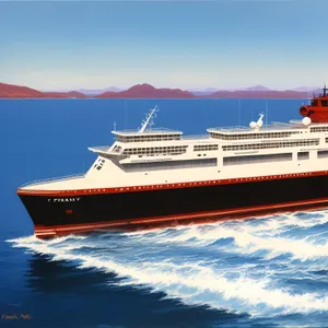 Sailing through the Ocean, a Majestic Cruise Liner
