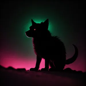 Furry Black Kitty with Adorable Whiskers