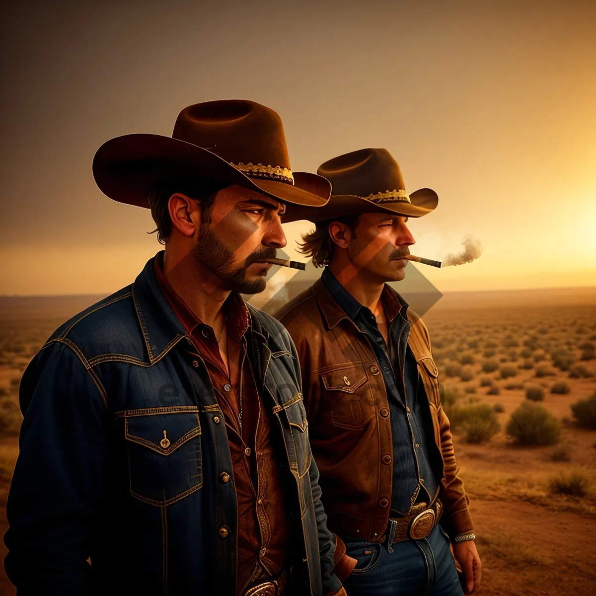 Picture of Cowboy man wearing iconic hat and shirt