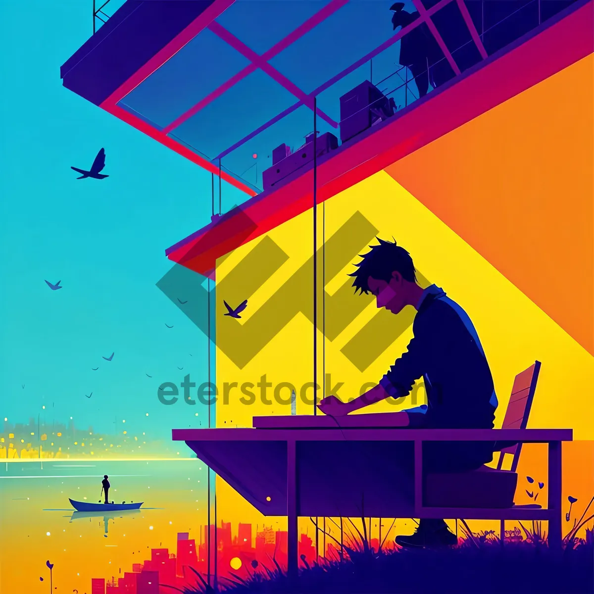 Picture of Sleek Silhouette of Architectural Billboard Design