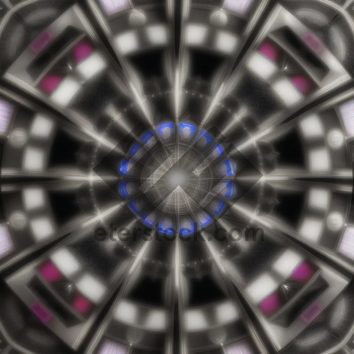 Picture of Futuristic Fractal Pinwheel: 3D Optical Glow