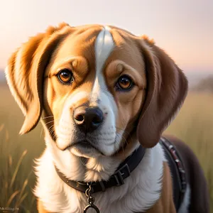 Adorable Purebred Canine Puppy with Collar