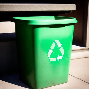 Plastic recycling bin with ashcan and garbage