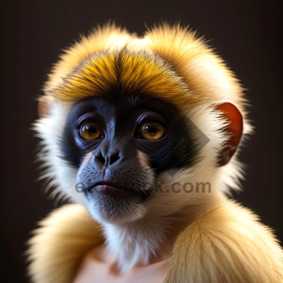 Picture of Wild Primate Portrait: Cute Ape with Furry Face