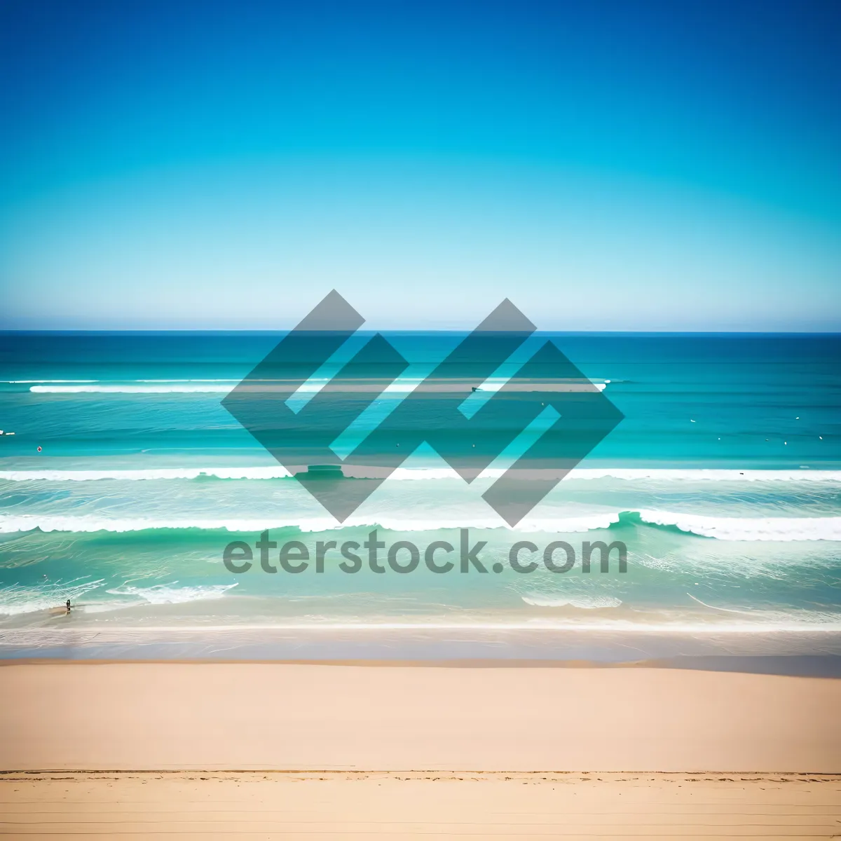 Picture of Serenity by the Sea: Tranquil waves crashing on sandy shores.