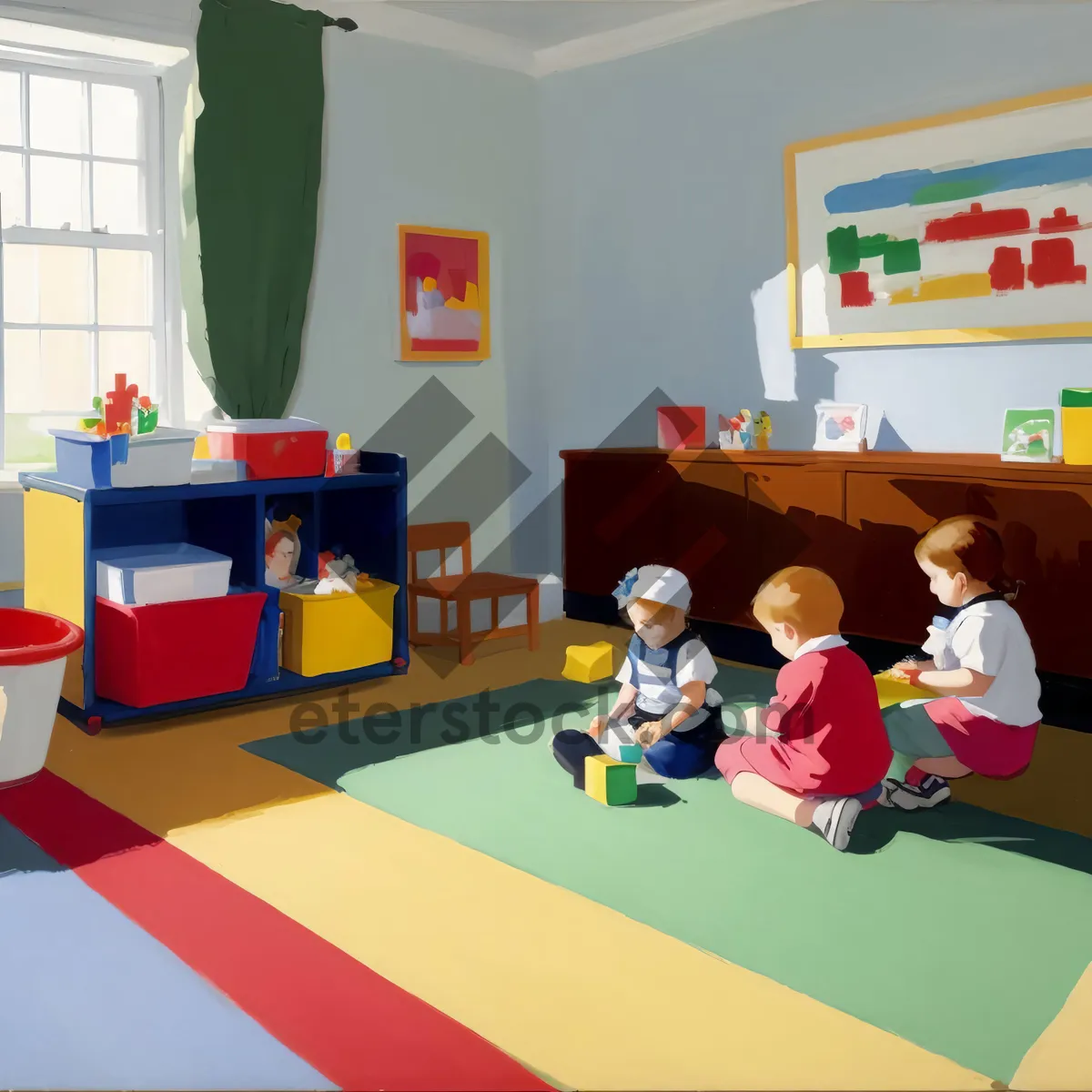 Picture of Happy teacher leading classroom of joyful students