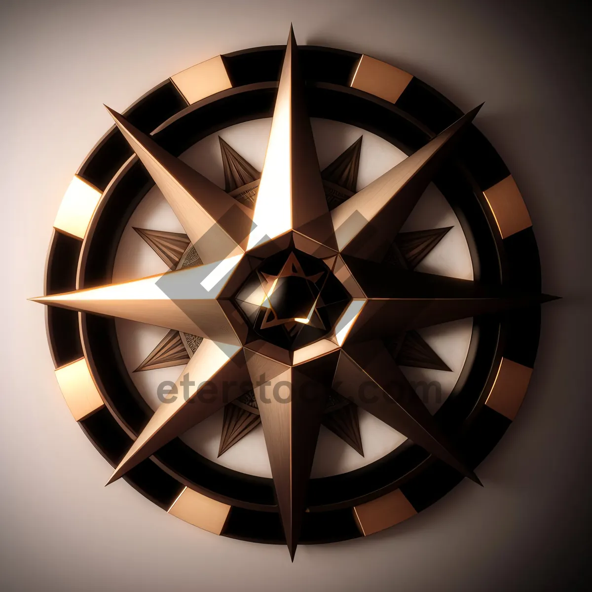Picture of Electric Fan Symbol in 3D with Gem Wheel