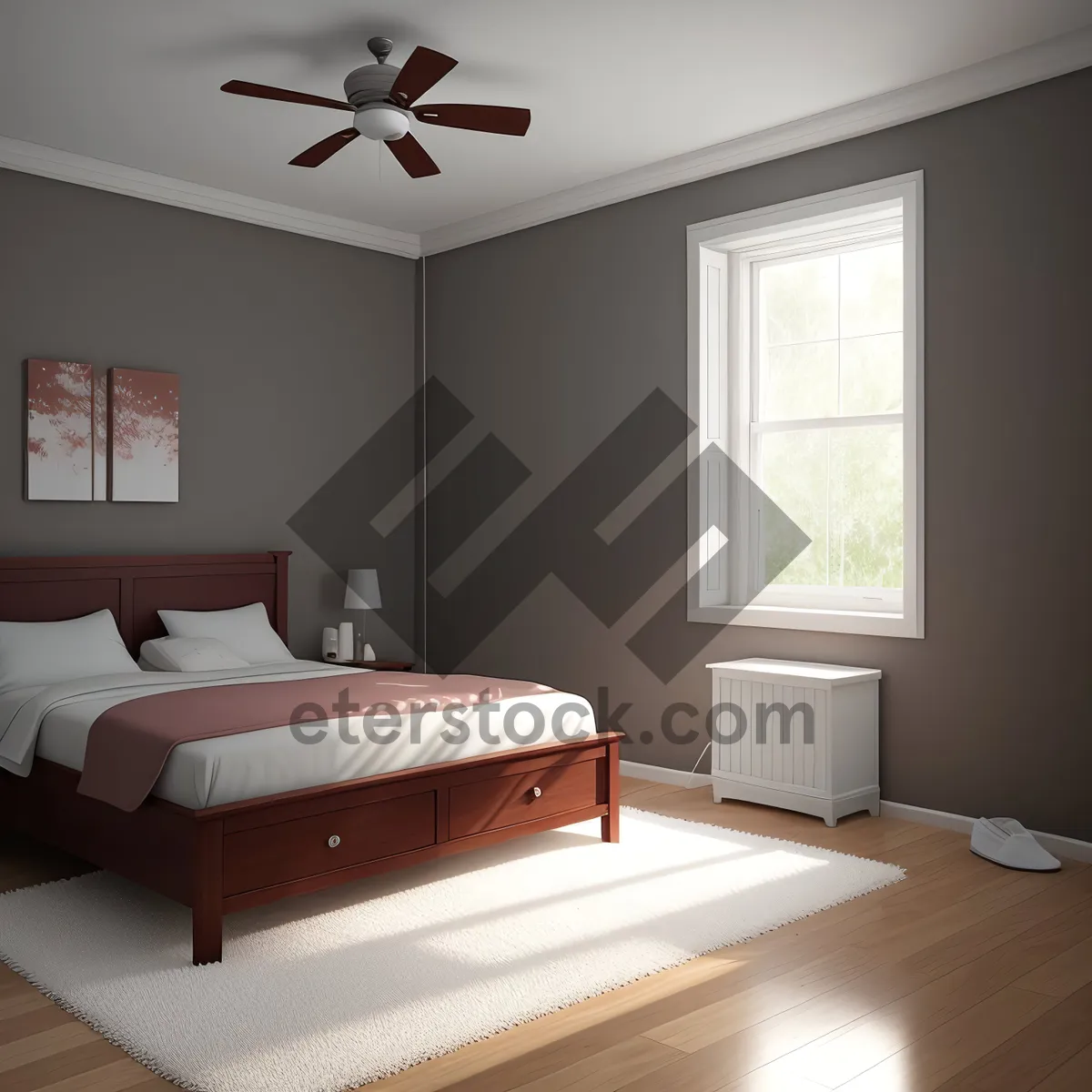 Picture of Modern Interior Bedroom with Cozy Furniture
