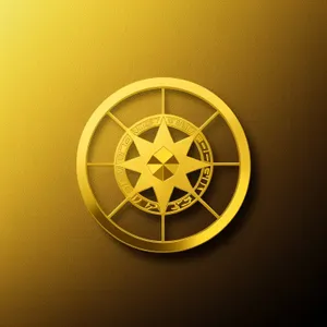 Shiny black metal rim pirate wheel icon.