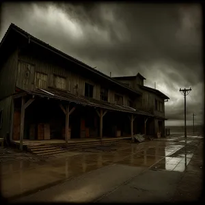 Rustic Farm Building Against Blue Sky