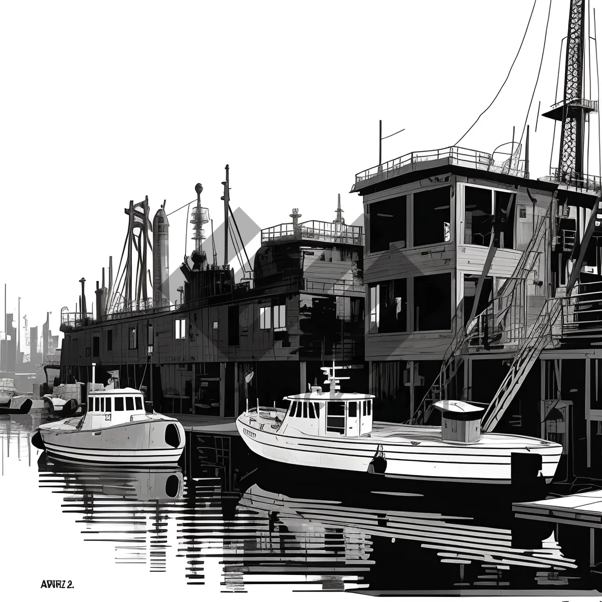 Picture of Seaside Serenity: Fishing Boat at Harbor