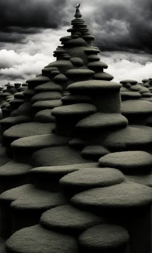 Tranquil Harmony: Gray Pebble Stack for Zen Spa Therapy