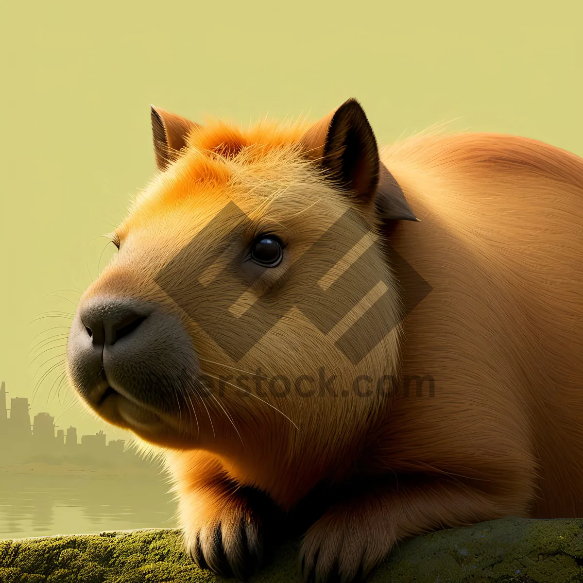 Picture of Fluffy Studio Portrait: Adorable Bunny with Whiskers