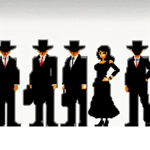 Corporate Business Team in Black Silhouette