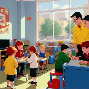 Professional team of educators in a classroom setting