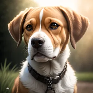 Adorable Brown Puppy on Leash - Purebred Dog Portrait