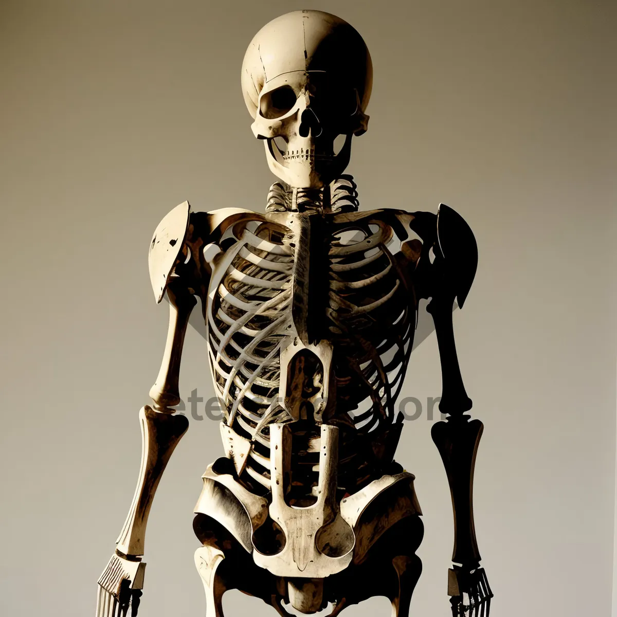 Picture of Skeleton anatomy medical 3D bones horror image.