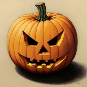 Scary Pumpkin Lantern for Spooky Autumn Night