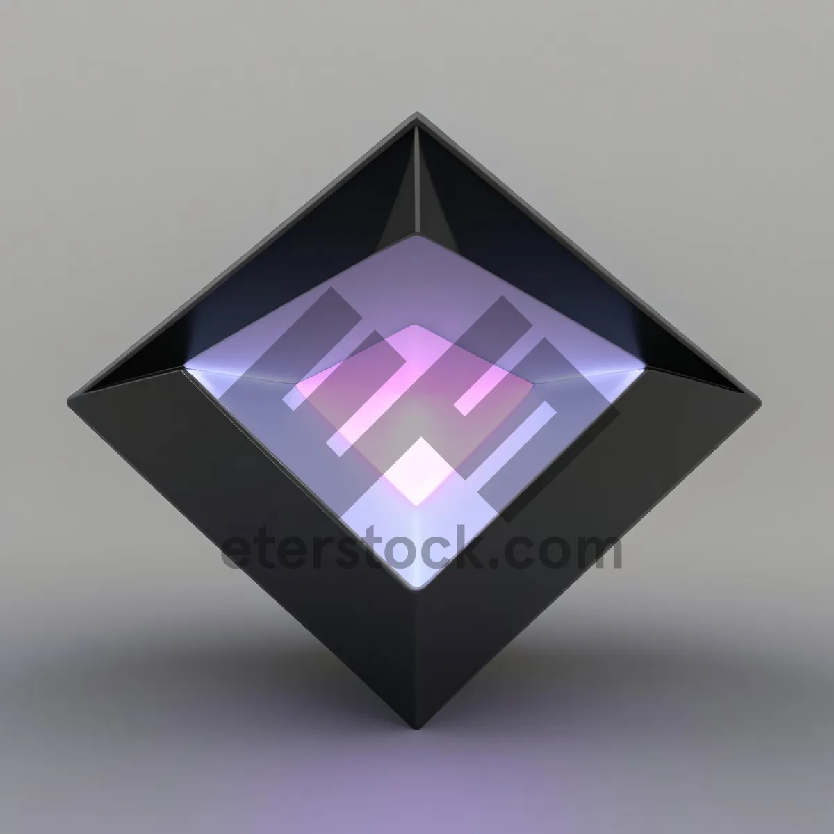 Picture of Shimmering Gem Icon in Transparent 3D Box