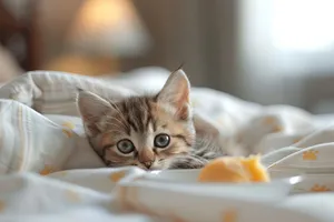 Charming Gray Kitten with Whiskers and Curious Eyes