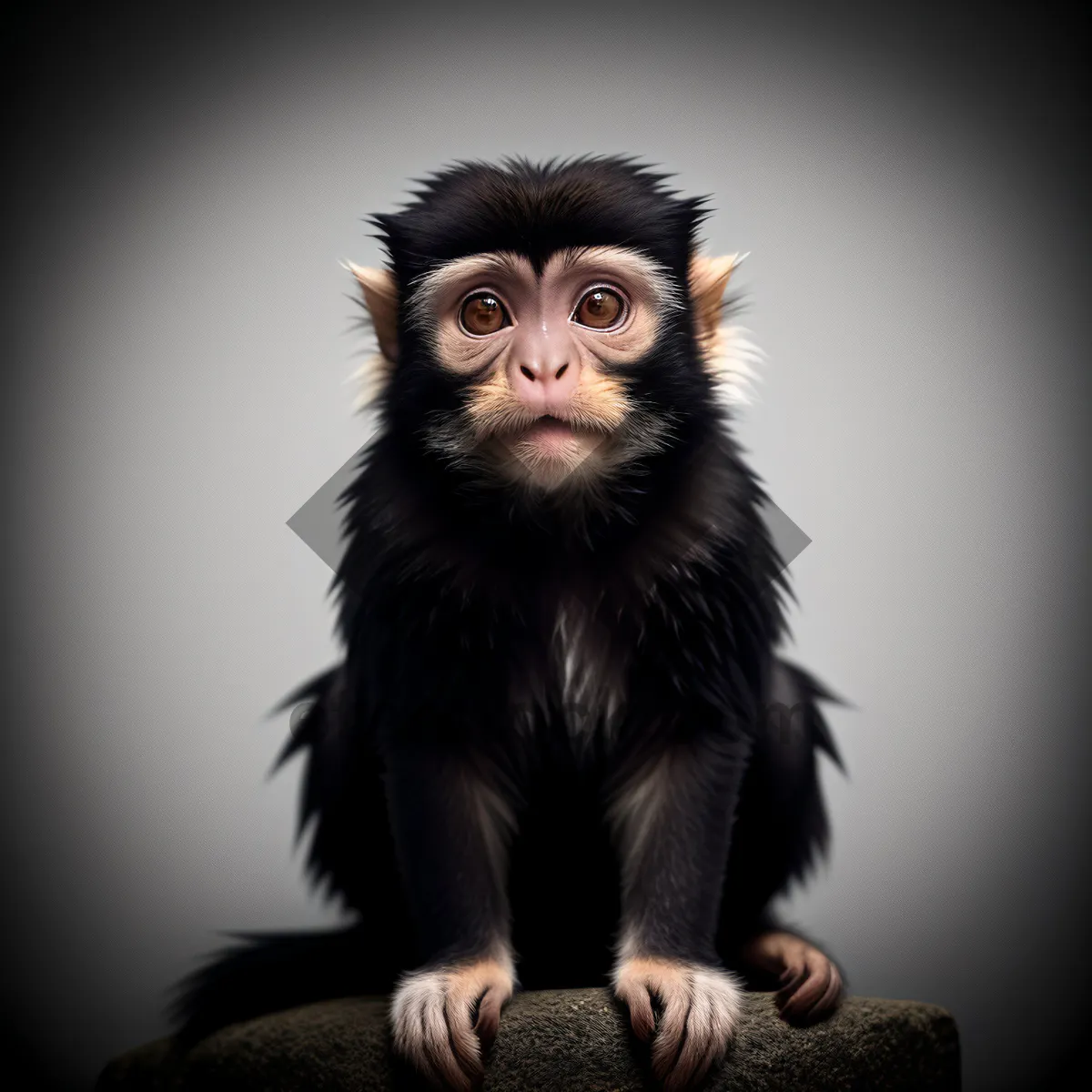 Picture of Cute Baby Monkey Portrait in Studio