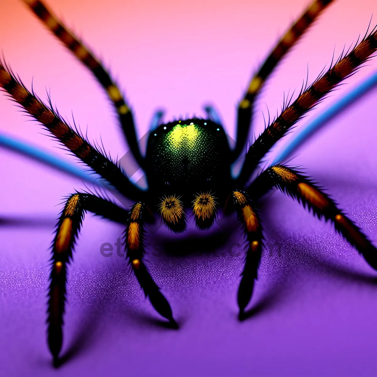 Picture of Yellow Garden Spider on Flower Petal