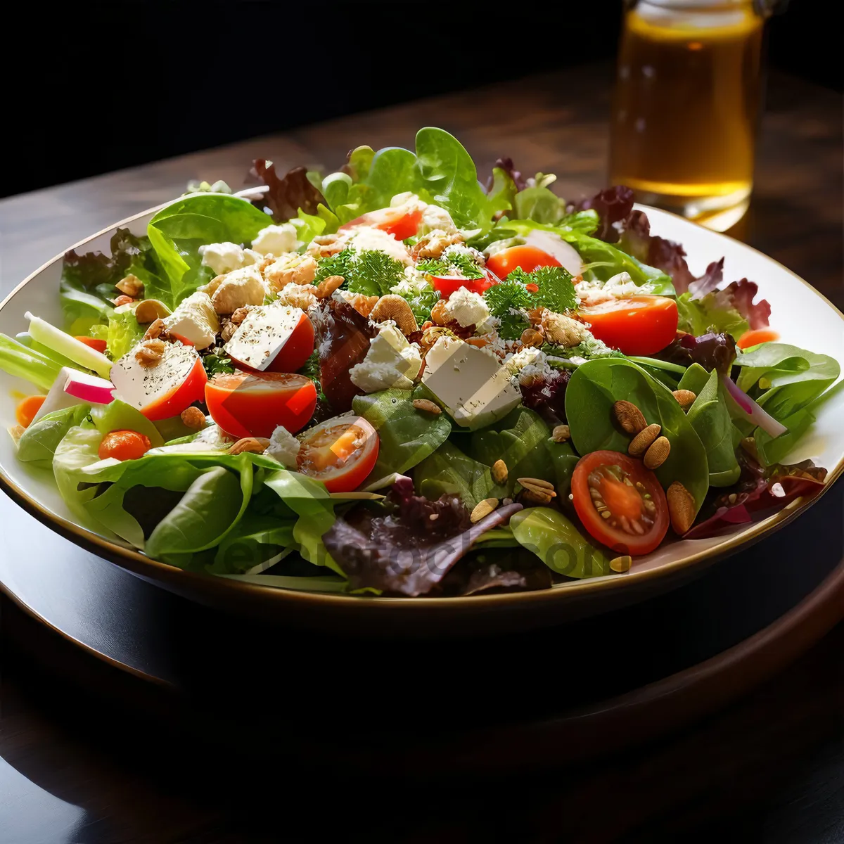 Picture of Fresh Green Vegetable Salad with Peas and Lettuce