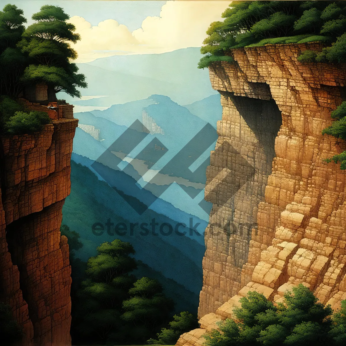 Picture of Enchanting Valley of Ancient Temples and Majestic Mountains