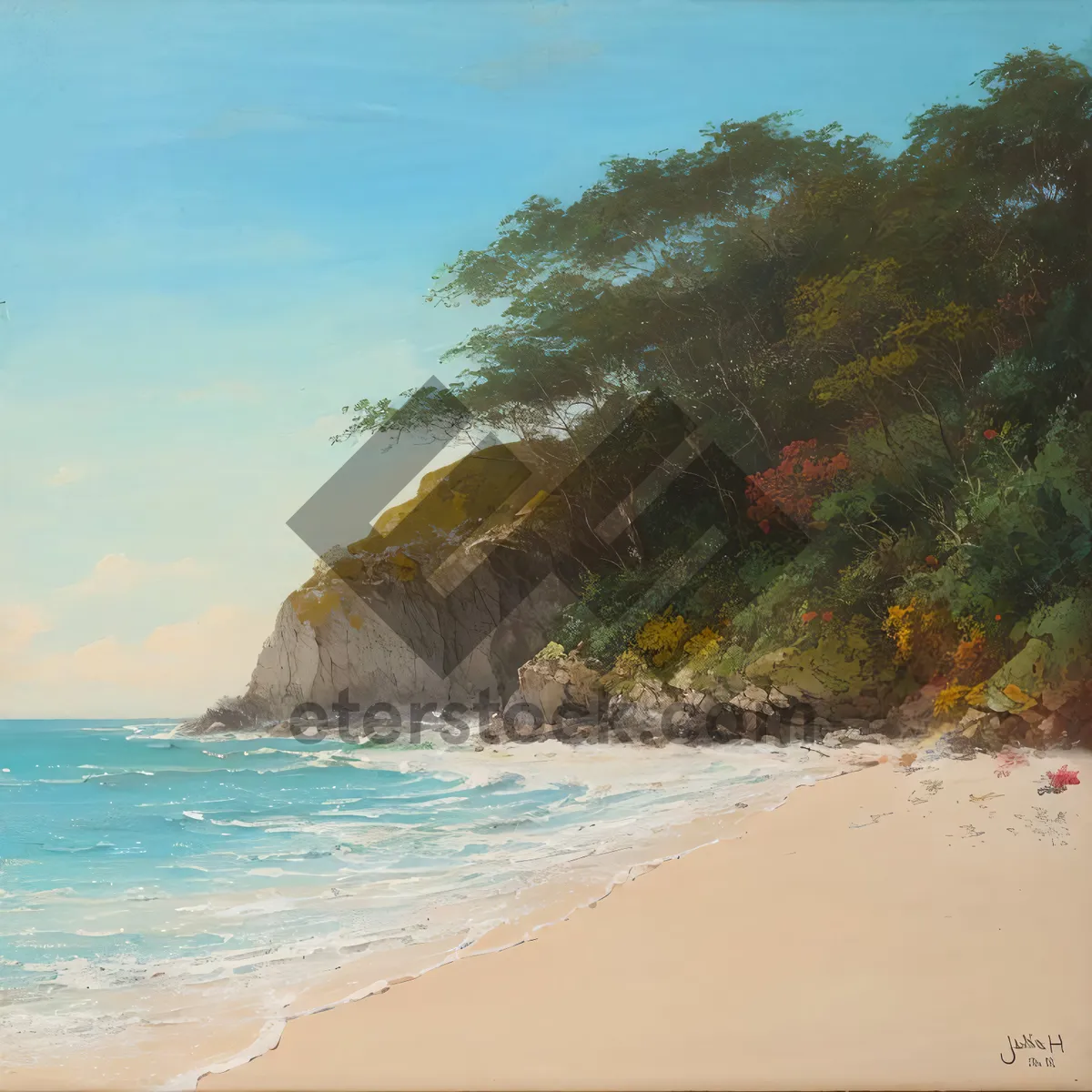 Picture of Sunny Cliffside Waves at Turquoise Beach